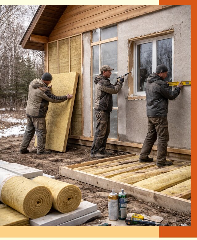 Утепление дачного дома в Крымске от 4922 руб/м2 — недорого | ТепломастерКрм