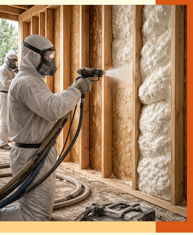 Утепление каркасного дома ППУ в Крымске от 2902 руб./м2 — работа под ключ | ТепломастерКрм