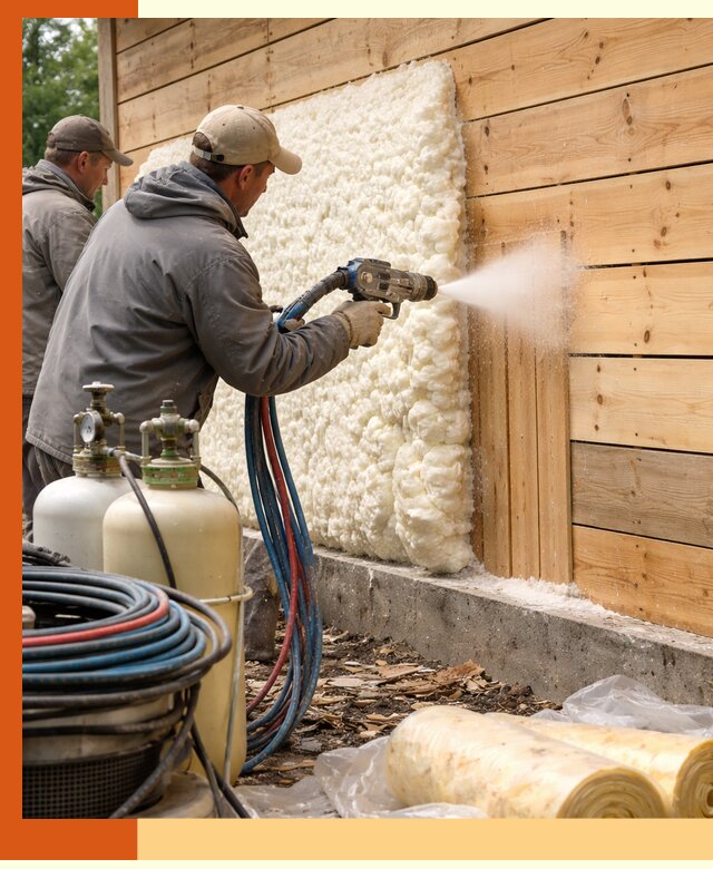 Утепление деревянного дома пенополиуретаном в Крымске