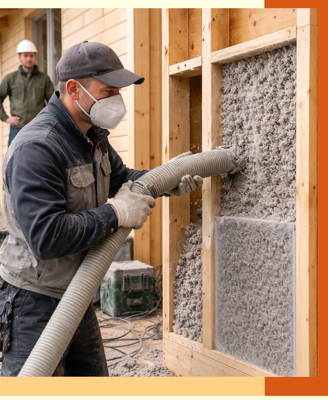 Утепление дома из бруса эковатой в Крымске от 1917 руб/м2 | ТепломастерКрм