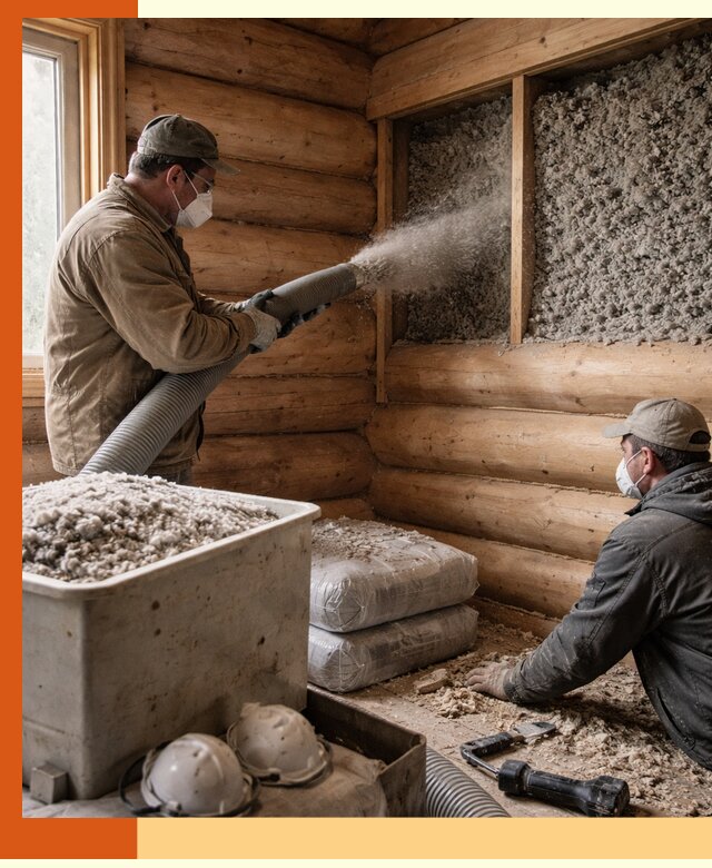 Утепление дома из бруса эковатой в Крымске