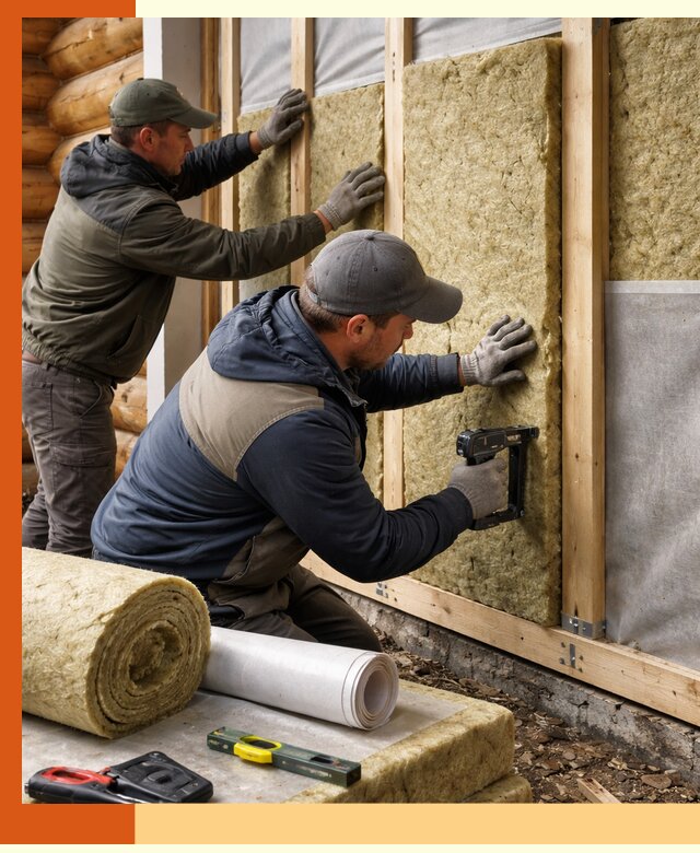 Утепление бревенчатого дома под ключ в Крымске