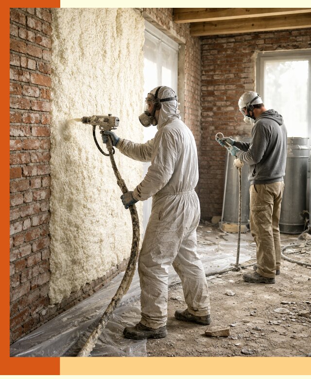 Утепление кирпичного дома пенополиуретаном в Крымске