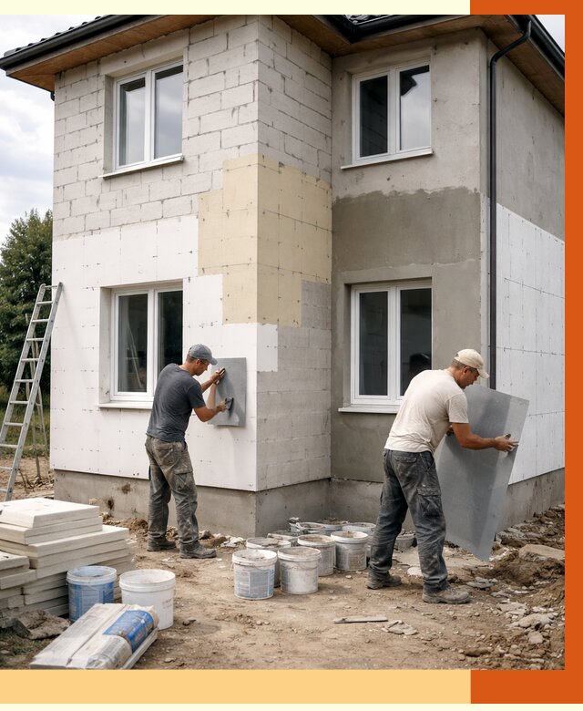 Утепление дома из газобетона в Крымске от 4352 руб./м² — заказать у ТепломастерКрм