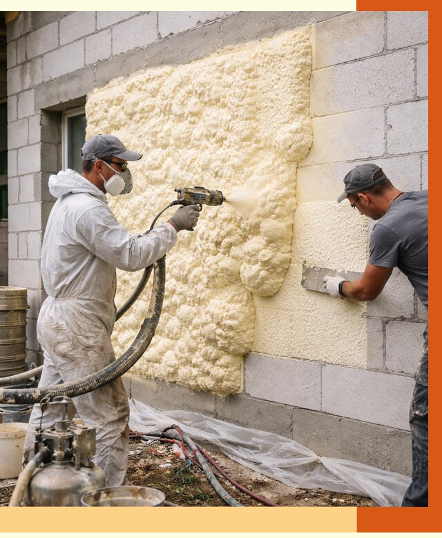 Утепление дома из газобетона ППУ в Крымске от 4974 руб./м² под ключ | ТепломастерКрм