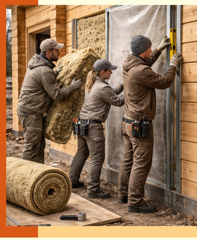 Утепление дома из двойного бруса в Крымске качественно и надёжно