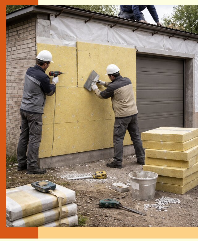 Утепление гаража снаружи в Крымске качественно и надёжно