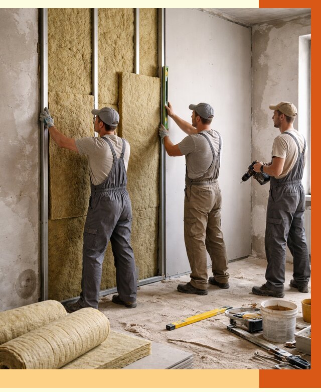 Утепление стен изнутри в Крымске от 2332 руб/м² под ключ | ТепломастерКрм