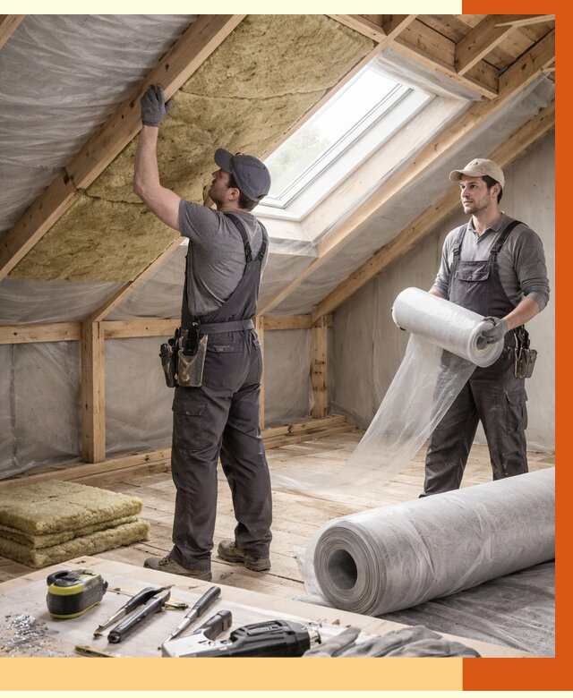 Утепление крыши изнутри мансарды в Крымске от 4352 руб./м² | ТепломастерКрм