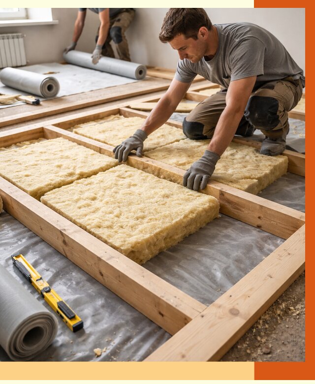 Утепление деревянного пола в Крымске от 1554 руб./м2 под ключ | ТепломастерКрм