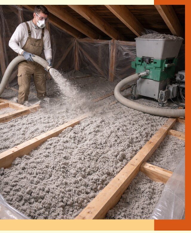 Утепление чердака эковатой в Крымске от 1503 руб/м2 — заказать у ТепломастерКрм