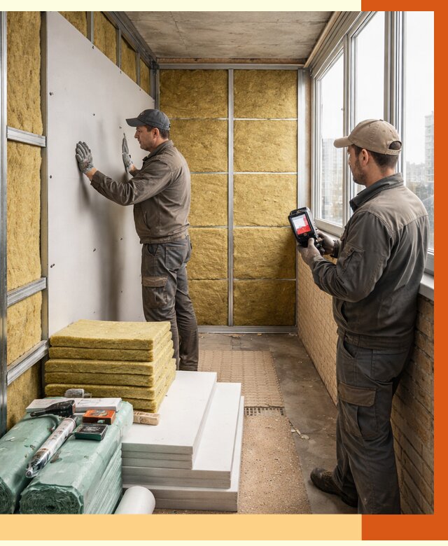 Утепление балкона в Крымске от 4663 руб. под ключ | ТепломастерКрм