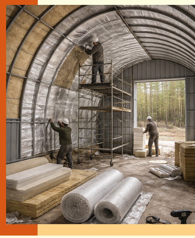 Утепление арочного ангара под ключ в Крымске