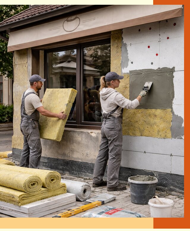 Утепление кафе в Крымске от 4352 руб/м2 — комплексно под ключ | ТепломастерКрм