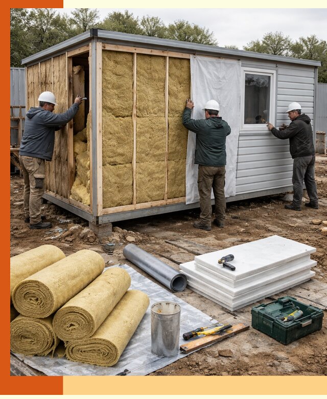 Утепление строительной бытовки под ключ в Крымске для любых условий