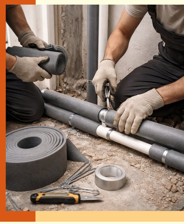 Утепление труб водоснабжения в Крымске — монтаж и защита сети