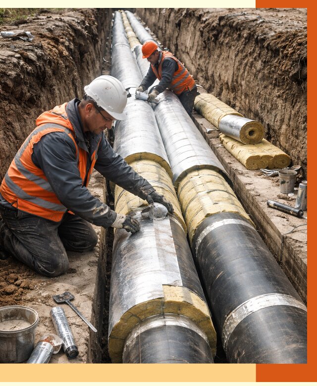 Утепление теплотрассы в Крымске от 4663 руб./м2 — ппу и комплексная изоляция | ТепломастерКрм