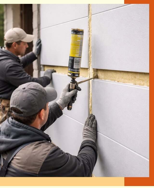 Утепление сэндвич панелей ППУ в Крымске от 4352 руб. за м2 | ТепломастерКрм