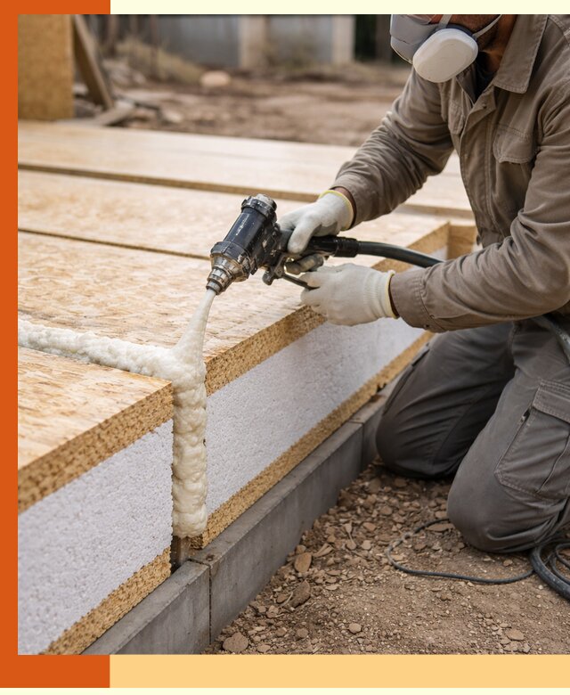 Утепление СИП-панелей пенополиуретаном (ППУ) в Крымске