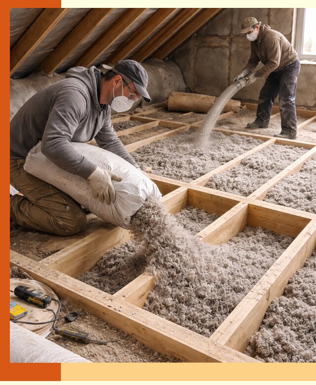 Заполнение полостей чердачного перекрытия в Крымске качественно и надёжно