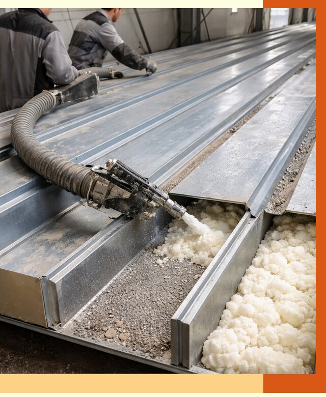 Заполнение пустот кровельных панелей в Крымске от 7461 руб. под ключ | ТепломастерКрм