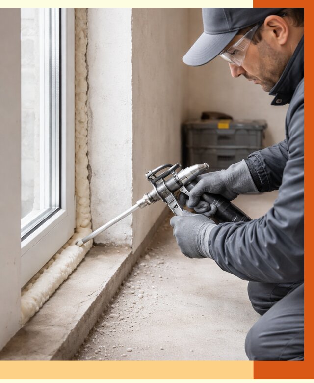 Герметизация стыков ППУ в Крымске от 1710 руб. за м2 — утепление примыканий под ключ | ТепломастерКрм