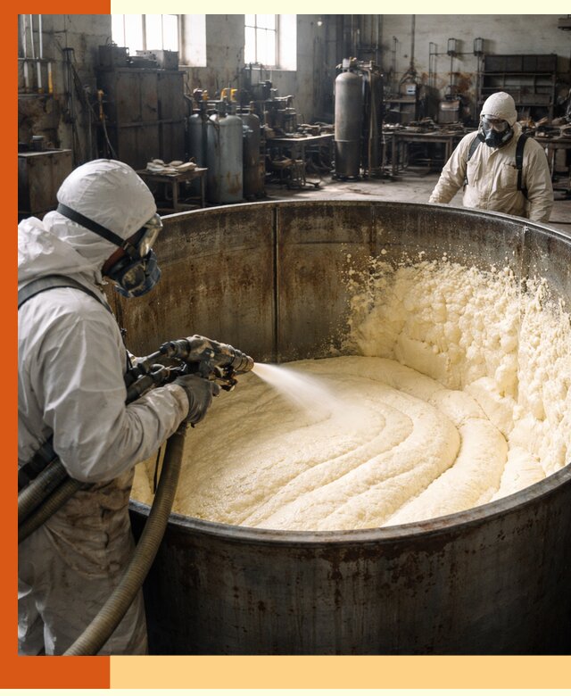 Заливка ппу в емкости с полной изоляцией и герметизацией в Крымске