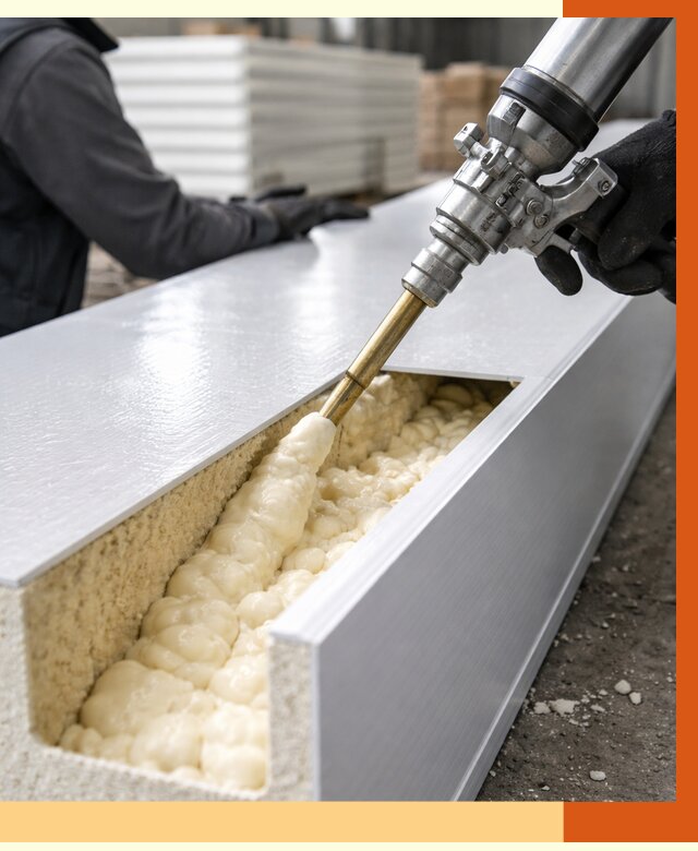 Заполнение пустот холодильных панелей в Крымске от 7772 руб. | ТепломастерКрм