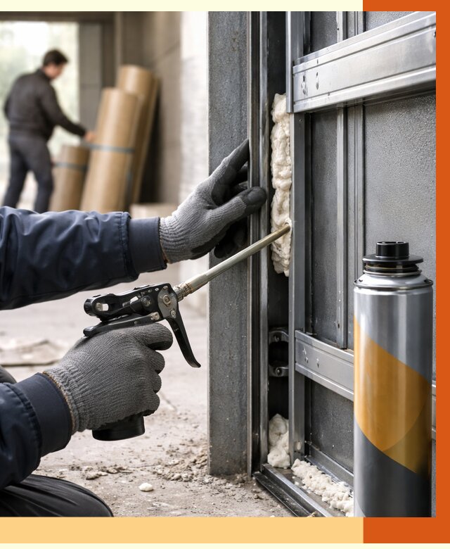 Заполнение пустот ворот в Крымске от 4663 руб. — заливка ППУ, утепление под ключ | ТепломастерКрм