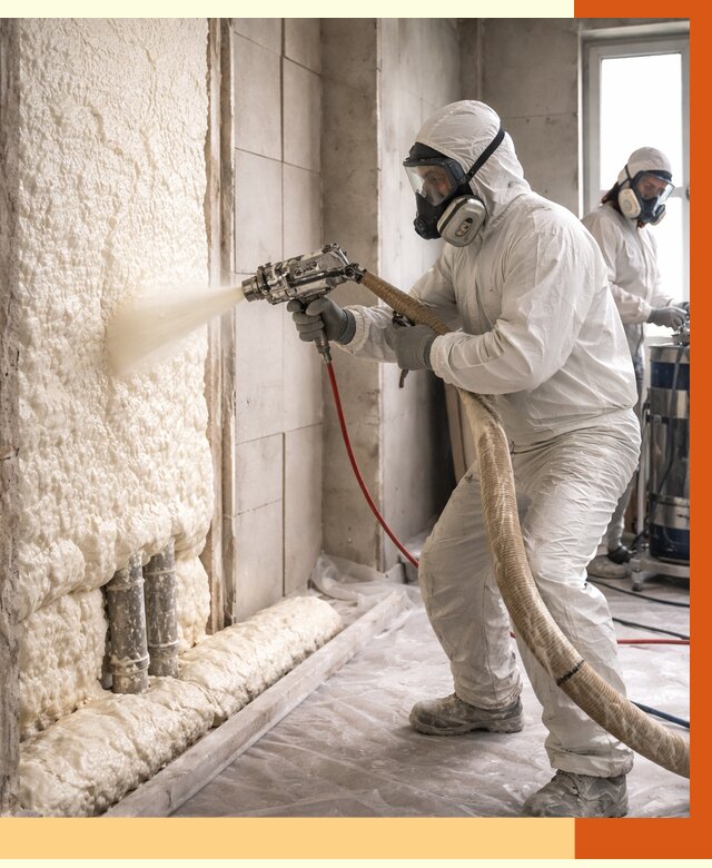 Напыление пенополиуретана в Крымске от 7772 руб./м2 — услуги и монтаж ППУ | ТепломастерКрм