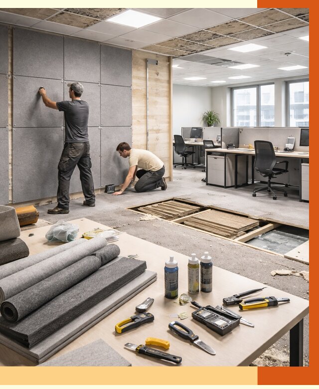 Профессиональная шумоизоляция офиса в Крымске от 6995 руб. за м2 | ТепломастерКрм