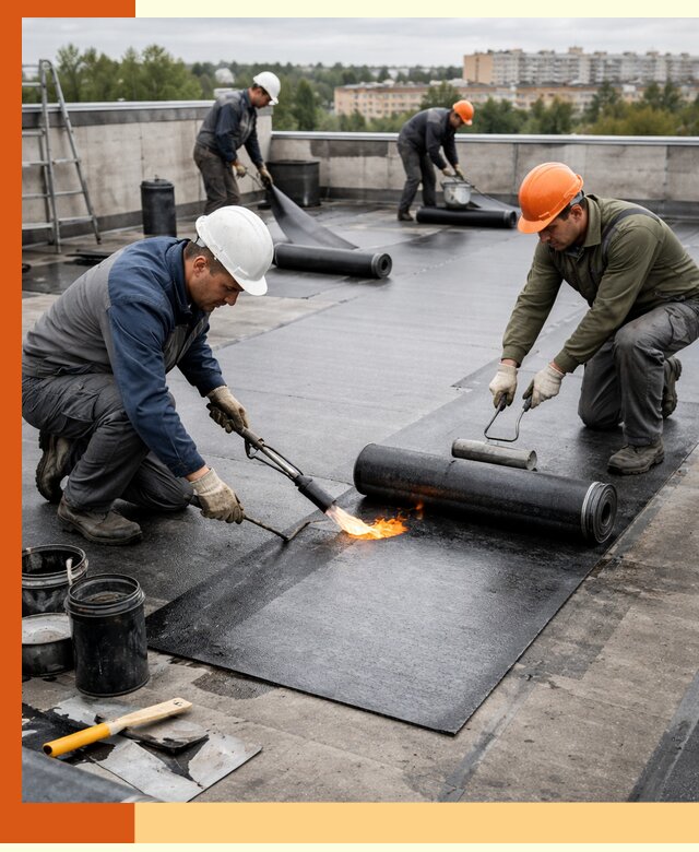 Профессиональная гидроизоляция плоской кровли в Крымске