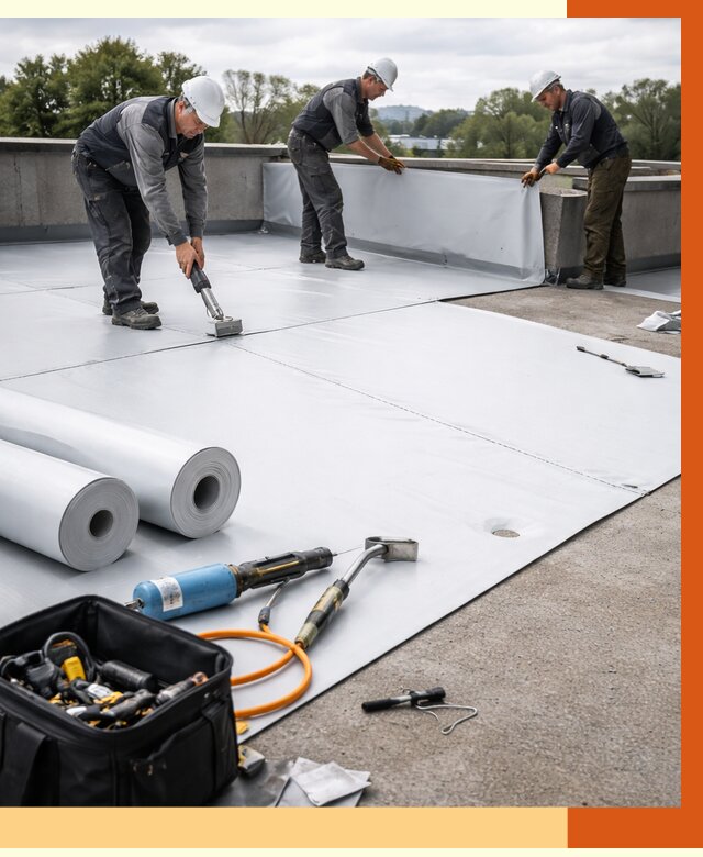 Гидроизоляция мембранной кровли в Крымске от 7772 руб./м² — профессионально | ТепломастерКрм