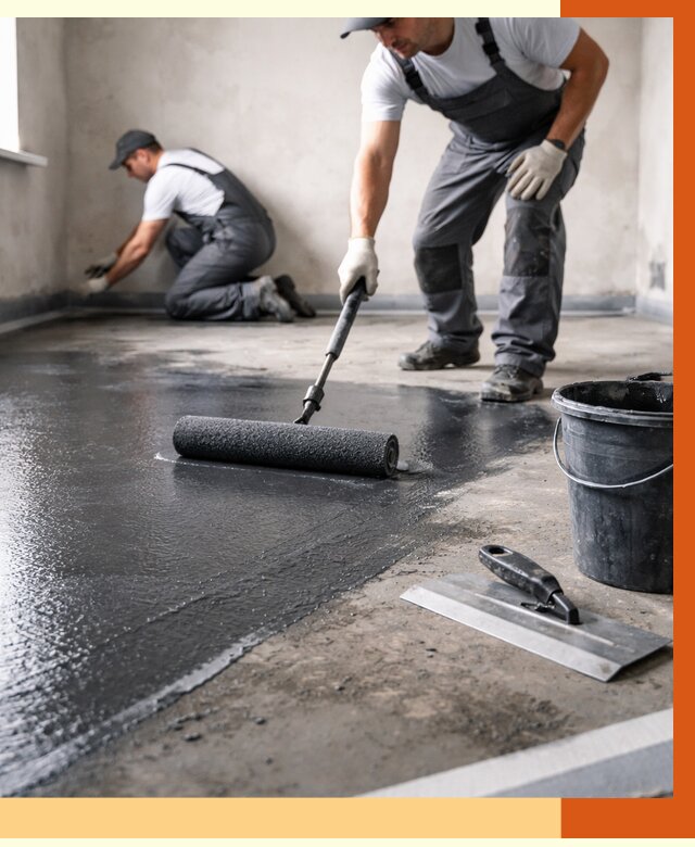 Профессиональная гидроизоляция пола в Крымске от 8809 руб. под ключ | ТепломастерКрм