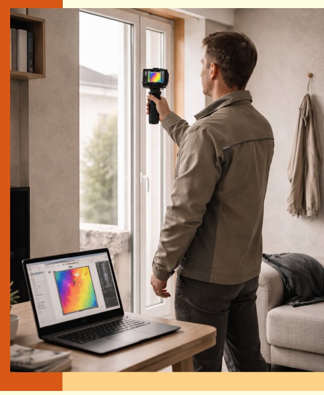 Тепловизионное обследование квартиры в Крымске для поиска утечек тепла