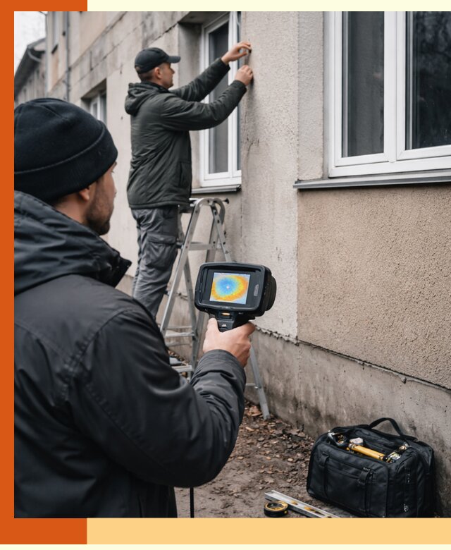 Тепловизионное обследование фасада в Крымске для выявления дефектов