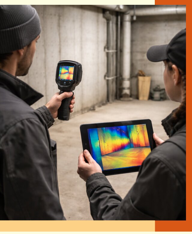 Тепловизионное обследование подвала в Крымске от 4663 руб. — проверка гидроизоляции | ТепломастерКрм