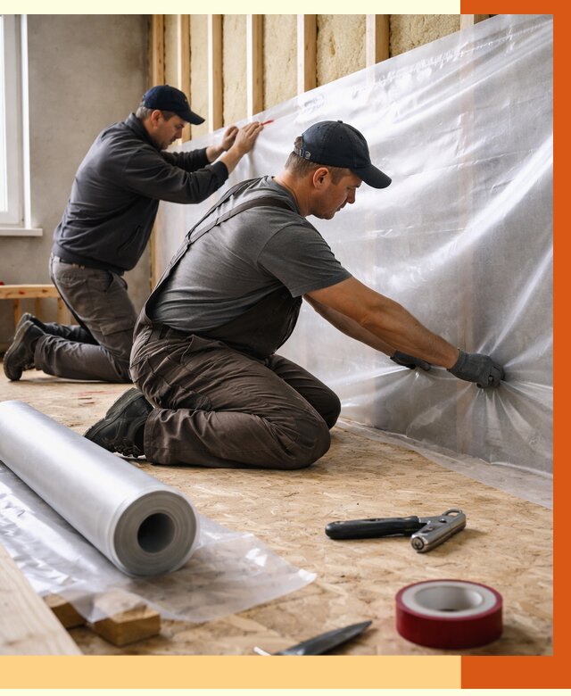 Монтаж пароизоляции в Крымске от 2591 руб. — установка и укладка под ключ | ТепломастерКрм