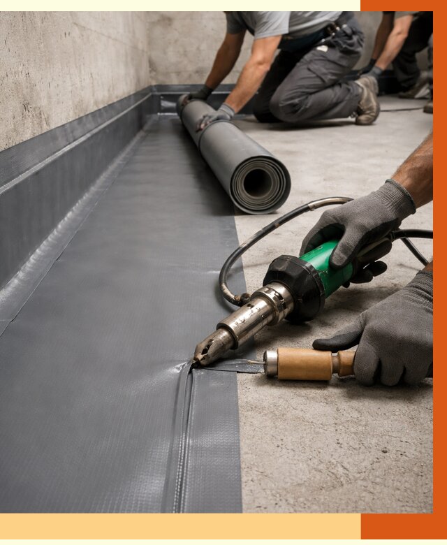 Монтаж гидроизоляционной мембраны в Крымске от 1031 руб/м2 | ТепломастерКрм