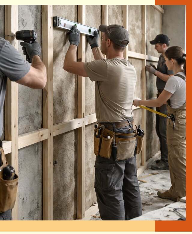 Монтаж обрешетки под утепление в Крымске от 1192 руб/м² | Заказать у ТепломастерКрм