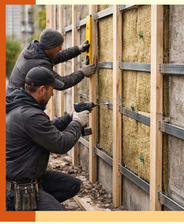 Монтаж обрешетки под утепление зданий и квартир в Крымске