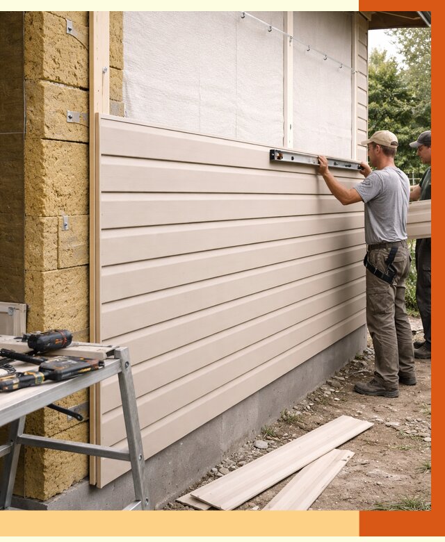 Монтаж сайдинга после утепления в Крымске от 1917 руб. — обшивка и облицовка | ТепломастерКрм